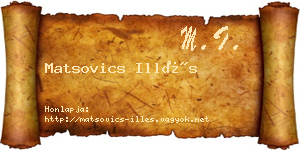 Matsovics Illés névjegykártya